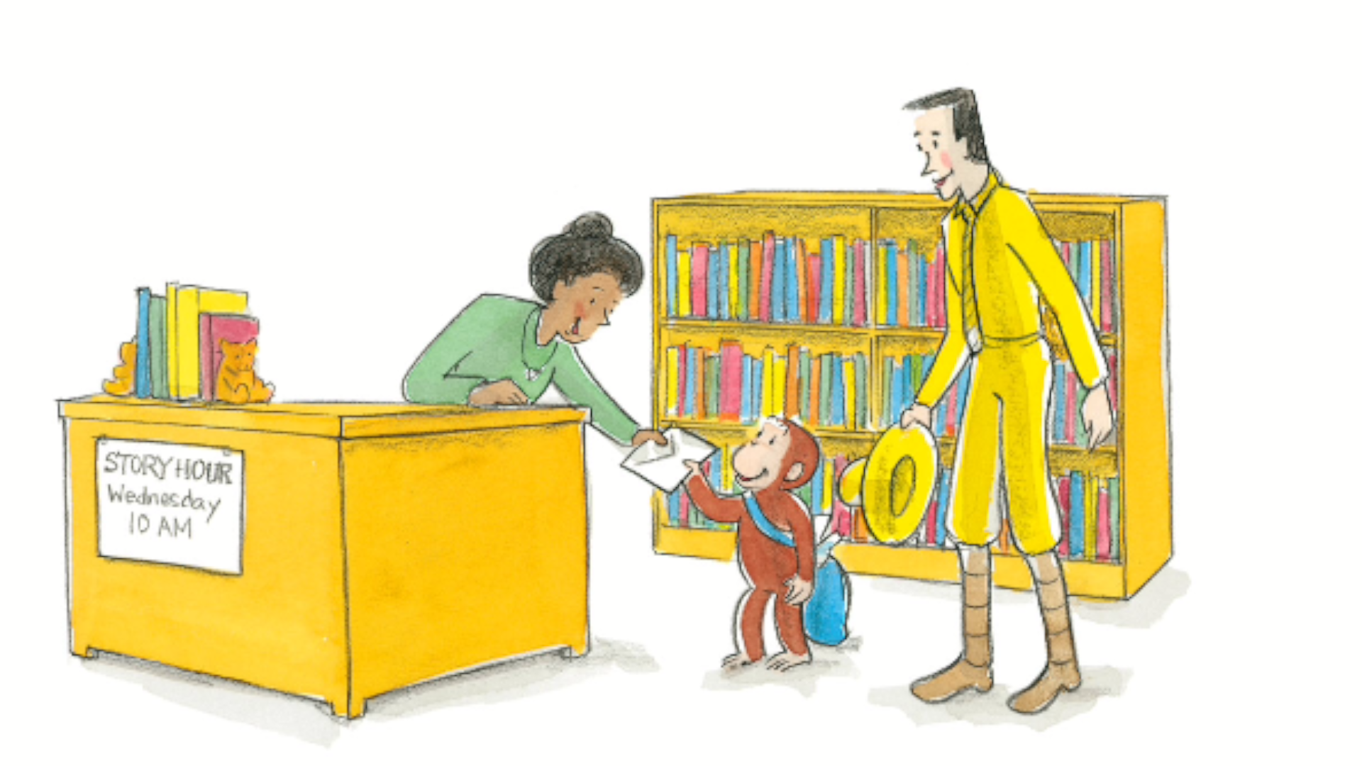Curious George Life Lessons - George hands out thank you cards